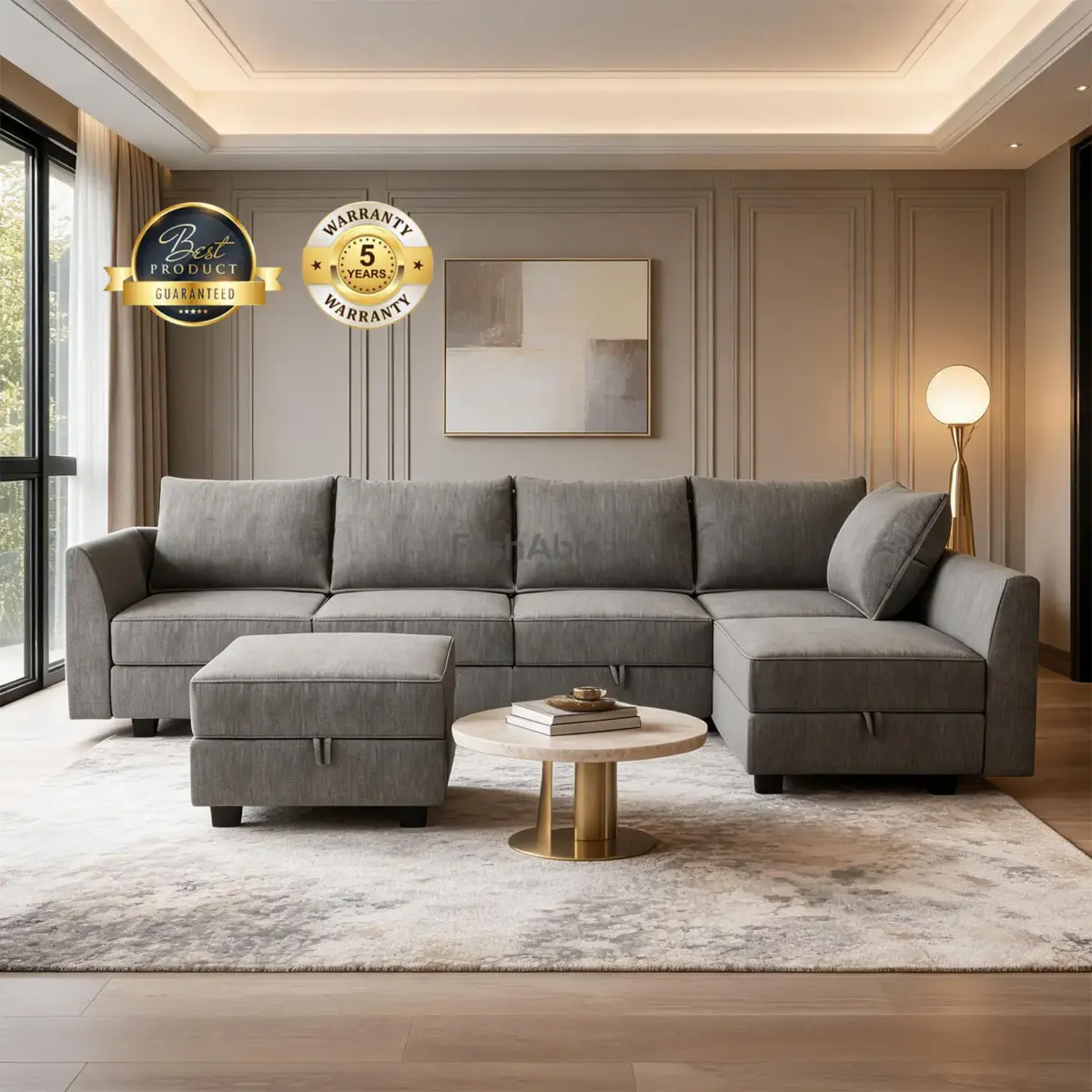 FamComfo Corner Sofa Lgrey