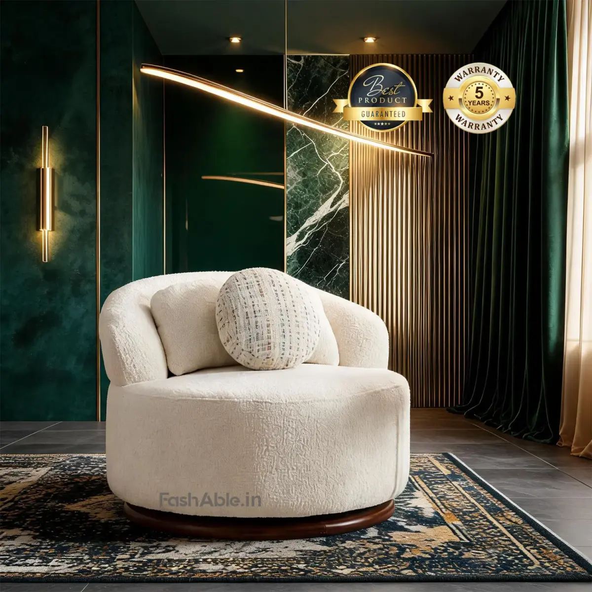 Ferrico 1 Seater White LXY Sofa