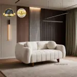 Ferrico 2 seater white sofa lxy