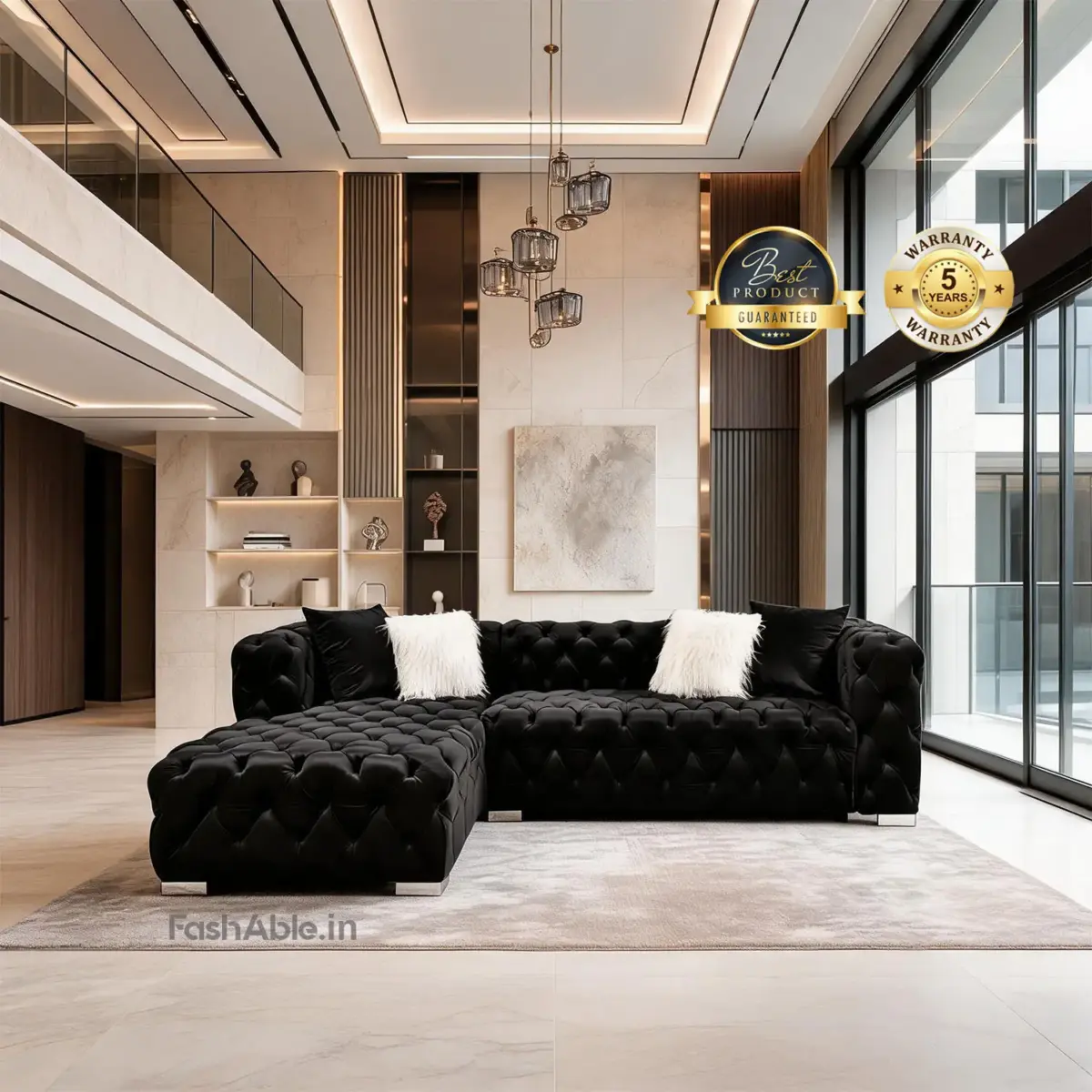 Kingston RHS Sofa Black