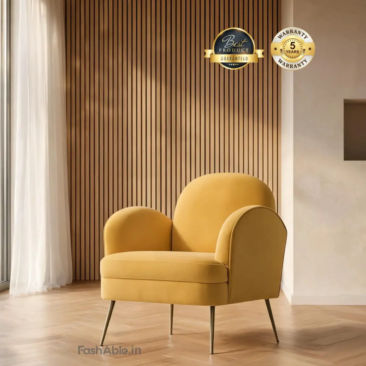 Leenaro LXY 1 Seater Sofa Yellow (2)