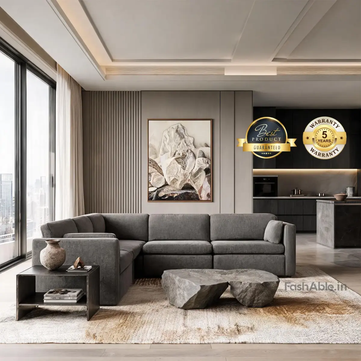 Navocore Corner Sofa Grey