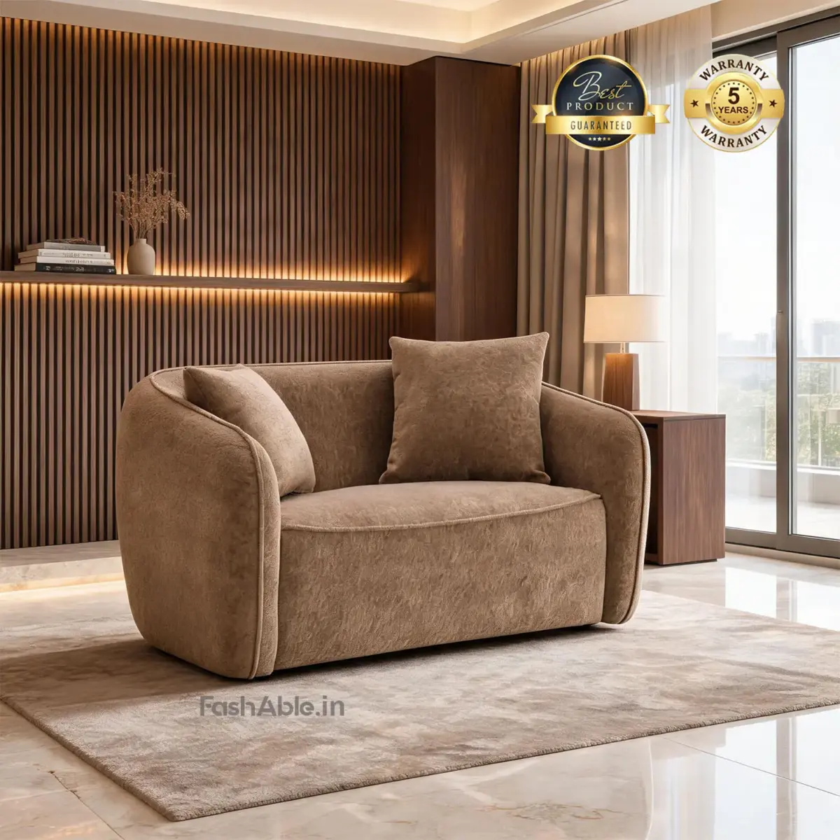 Nuvion LXY 2 Seater Sofa Brown (1)