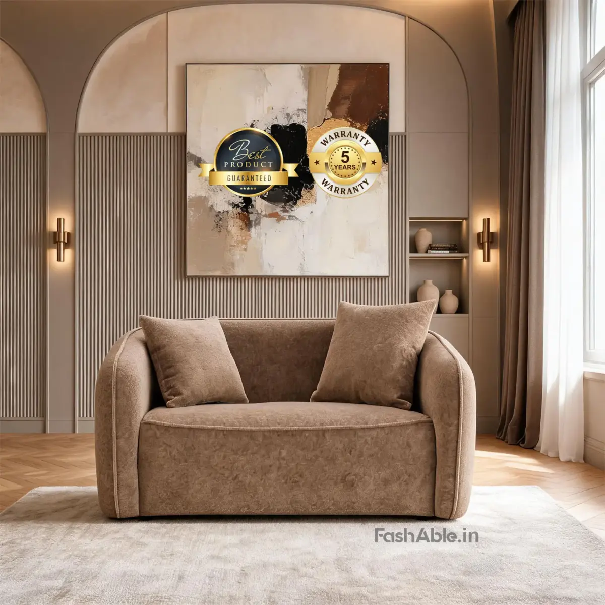 Nuvion LXY 3 Seater Sofa Brown (2)
