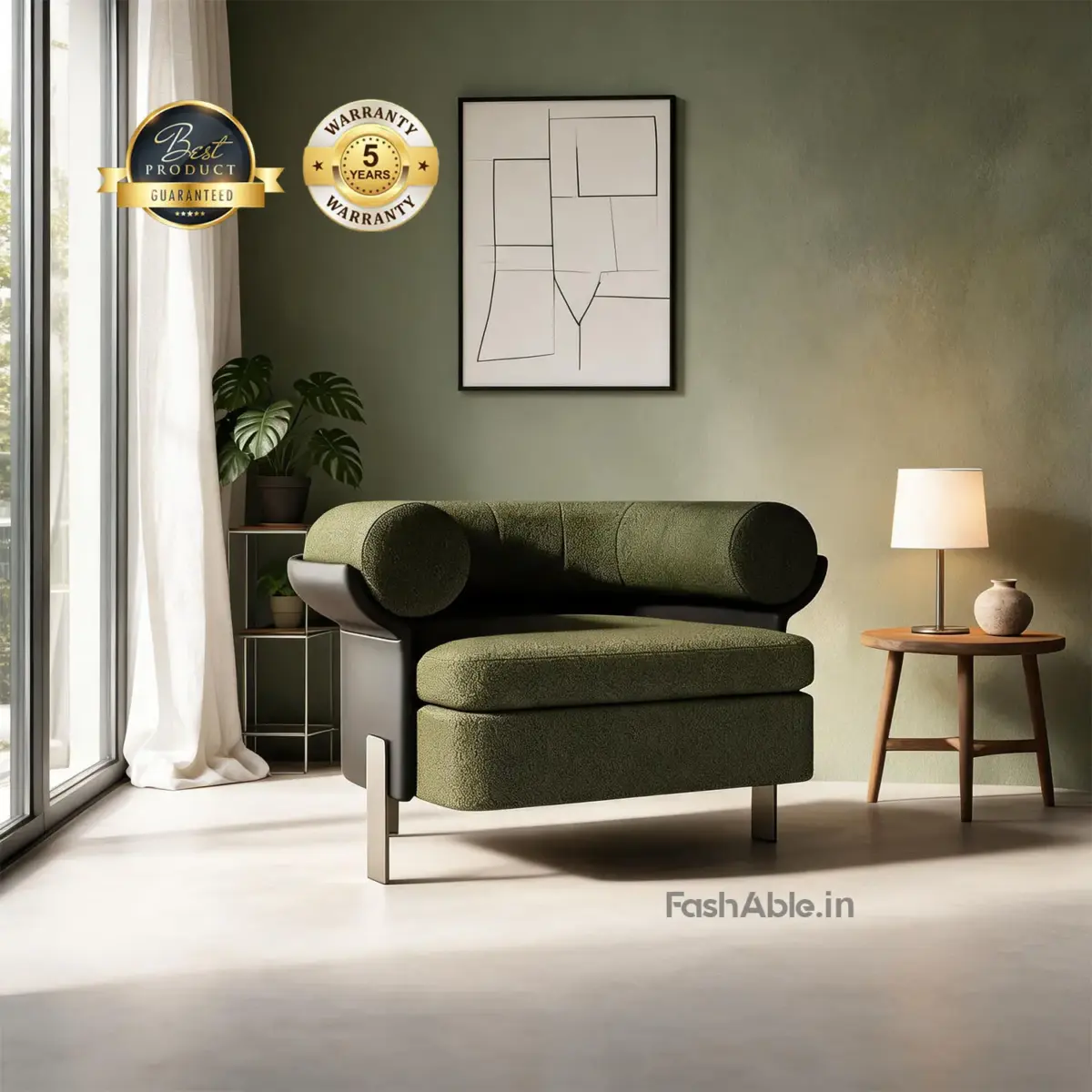 Oryva LXY Sofa 1 Seater Dark Green (6)