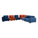 PodiumRest Corner Sofa Blue & Org (5)