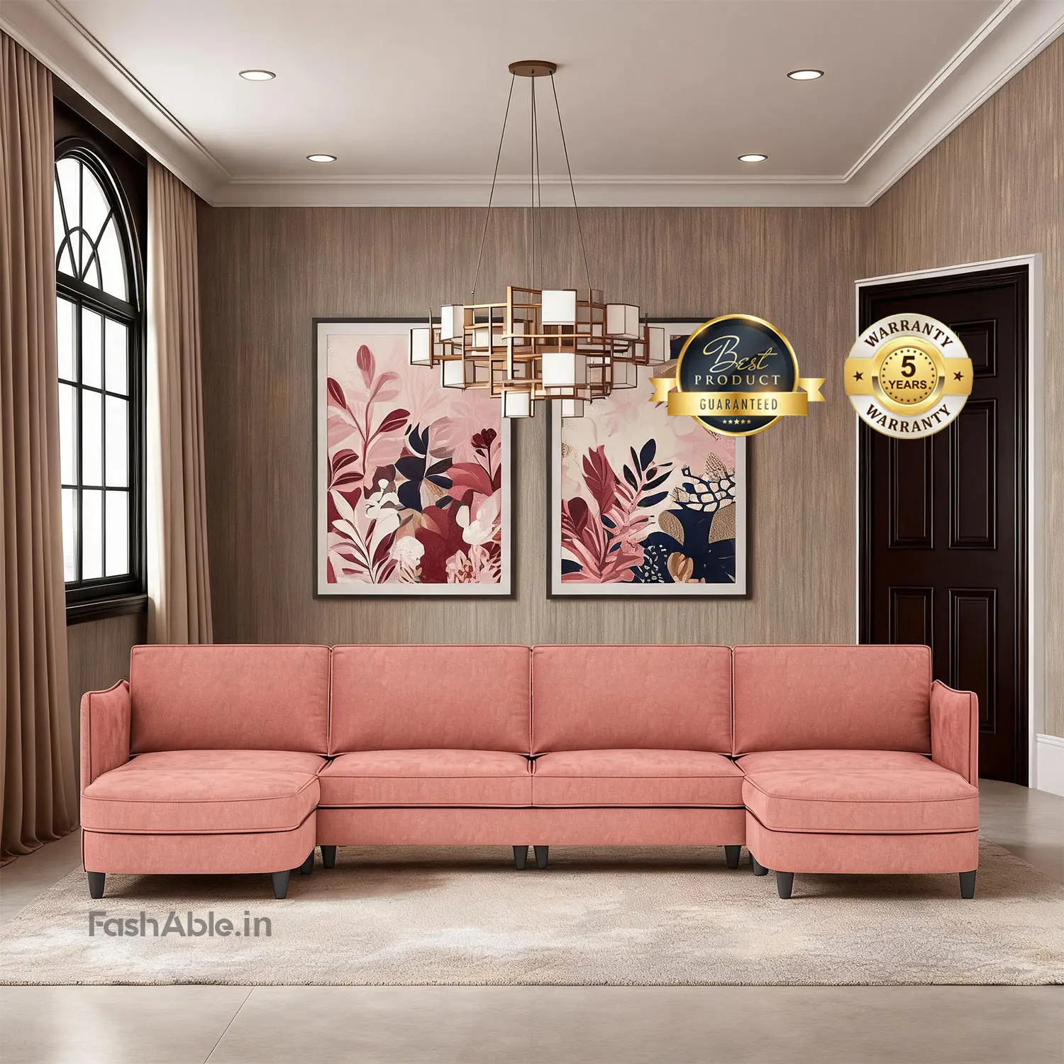 Rhythm L Shape Chaises Sofa DRose (11) Rhythm L Shape Chaises Sofa DRose (11)