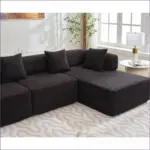 SlateNest Corner Sofa Black (7)