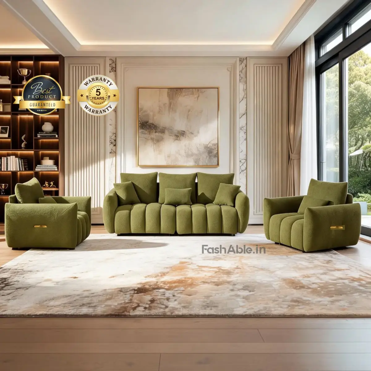 SoloRest LXY Sofa Set Green (3)