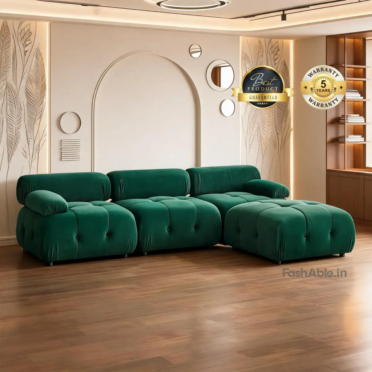 Together LHS Sofa Green