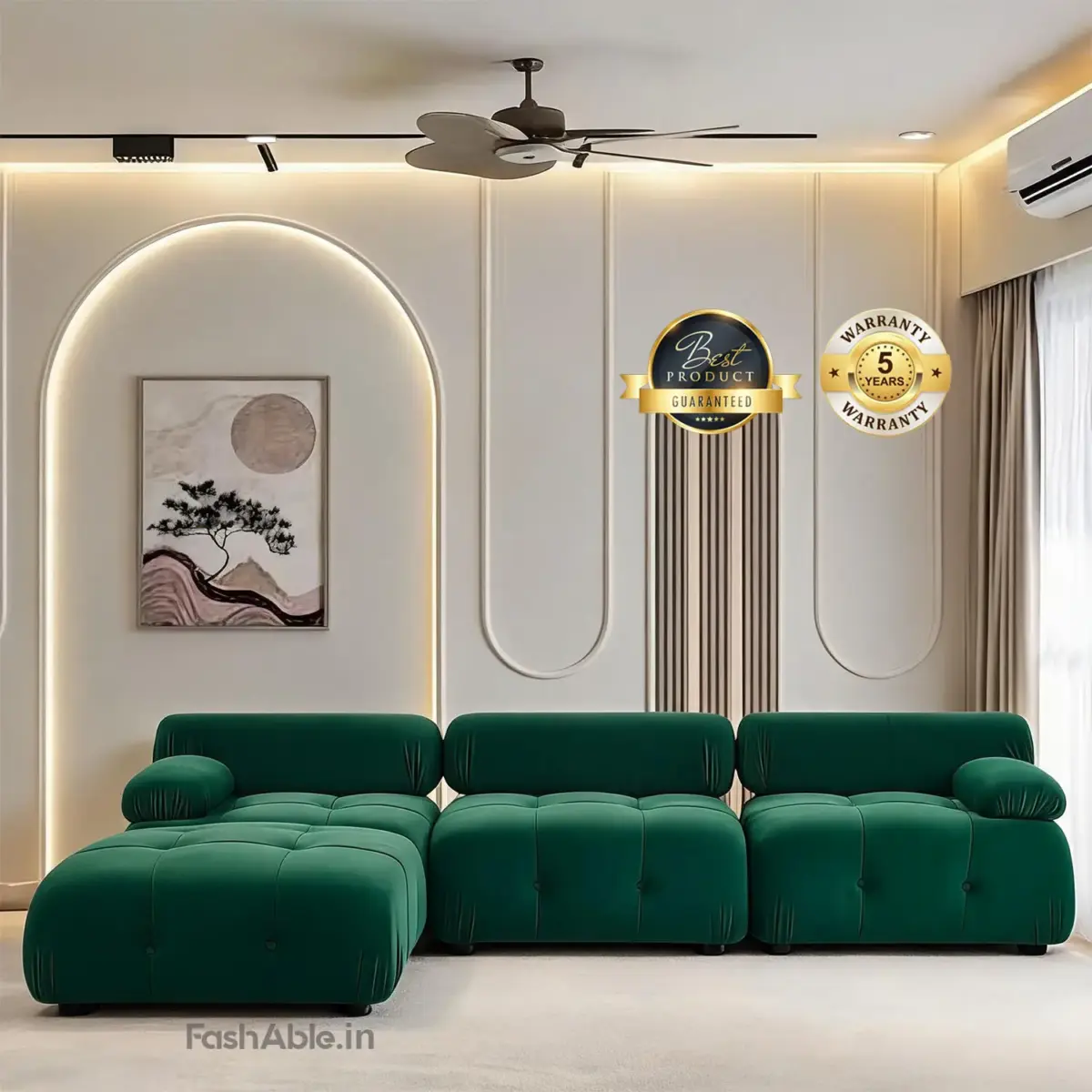 Together RHS Sofa Green