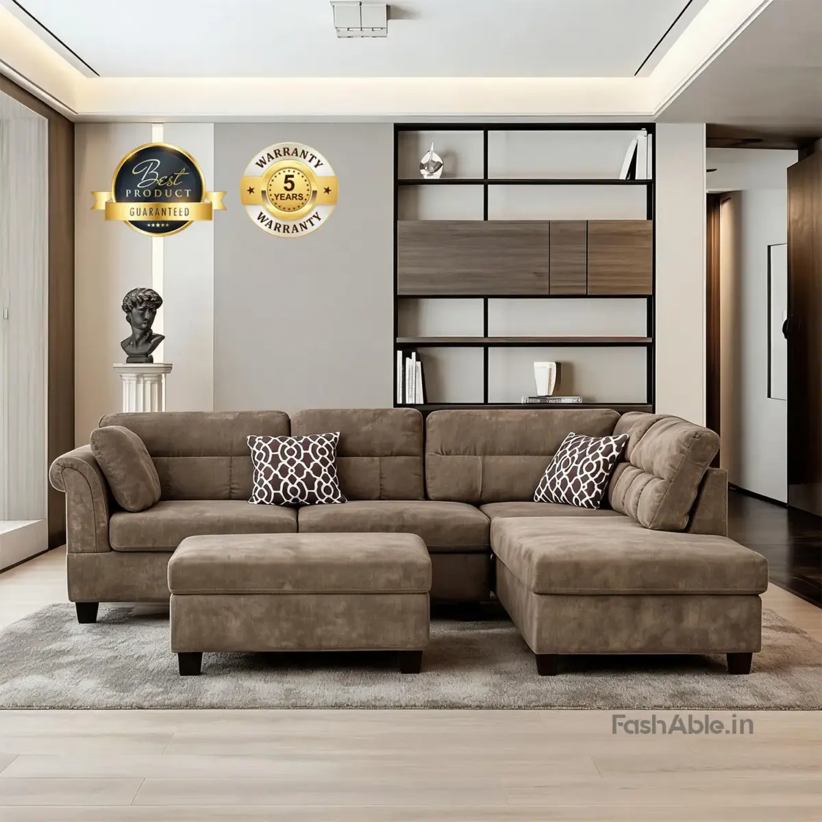 Varyian LHS Sofa Brown