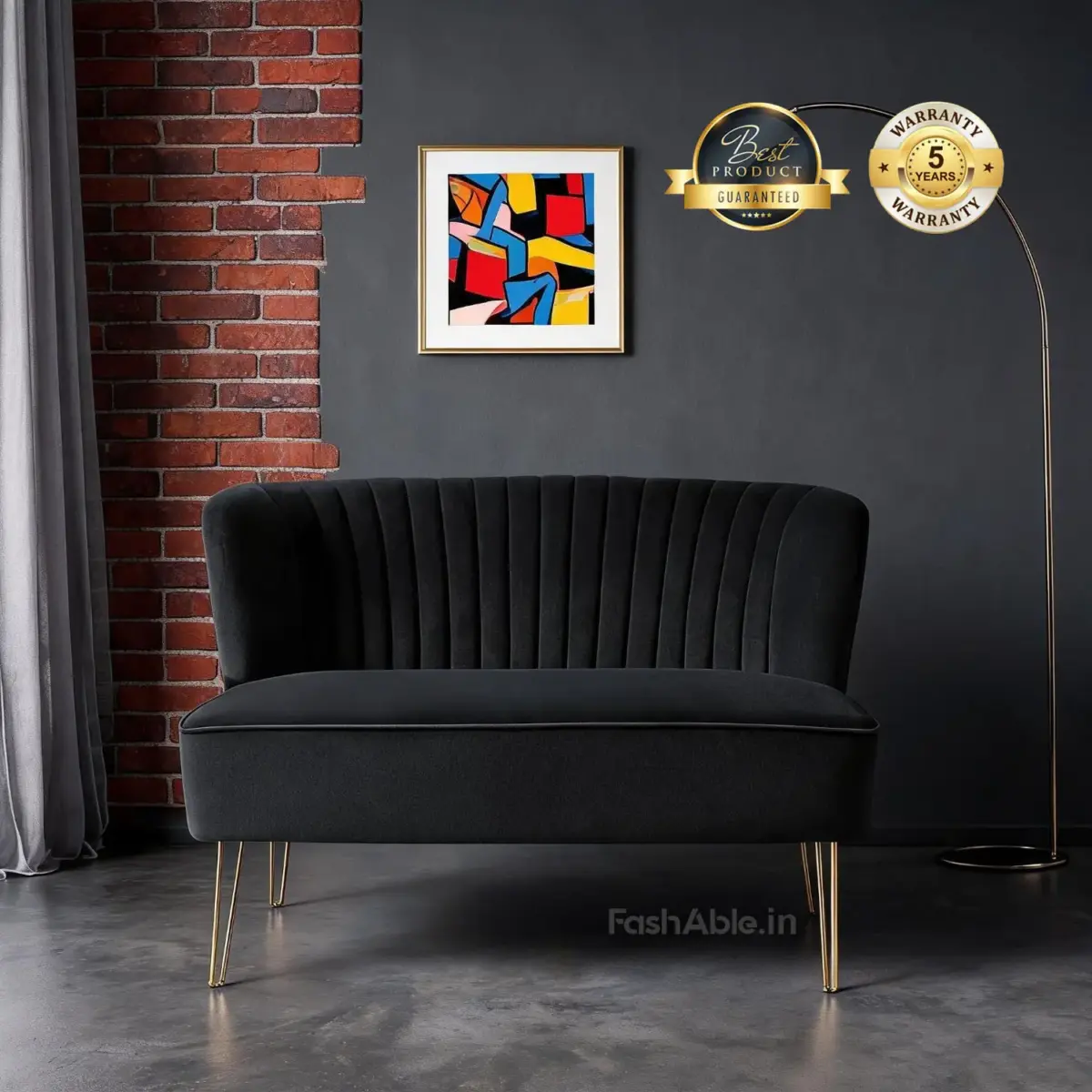 Yonko LXY 2 Seater Sofa Black (4)