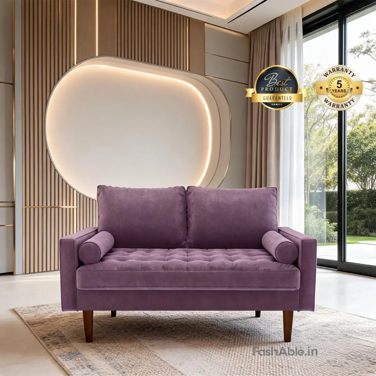Covix Sofa 2 Seater Light Purple
