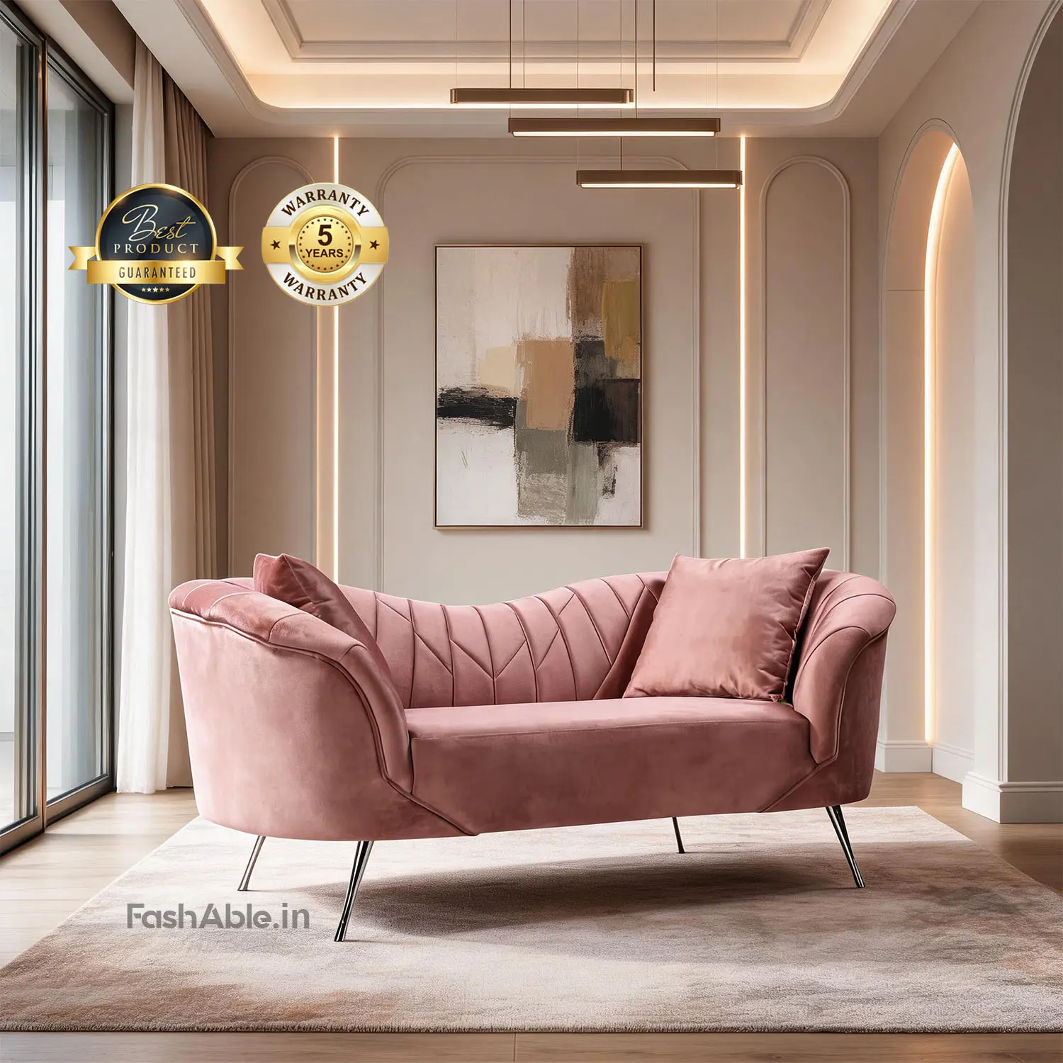 Evoke LXY Sofa 2 Seater Pink Evoke LXY Sofa 2 Seater Pink