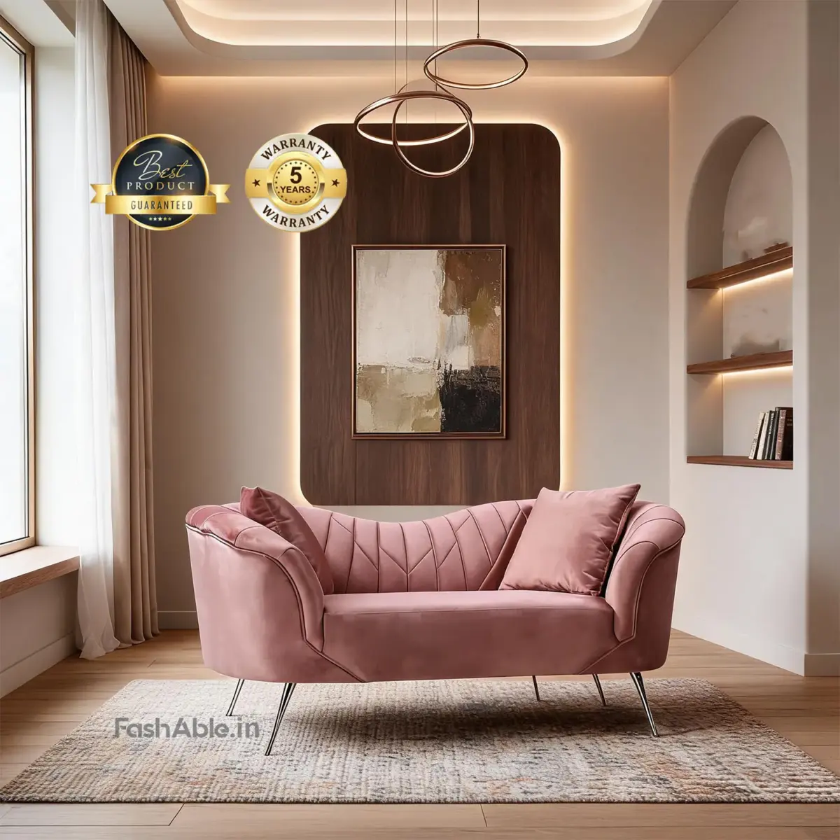 Evoke LXY Sofa 3 Seater pINK