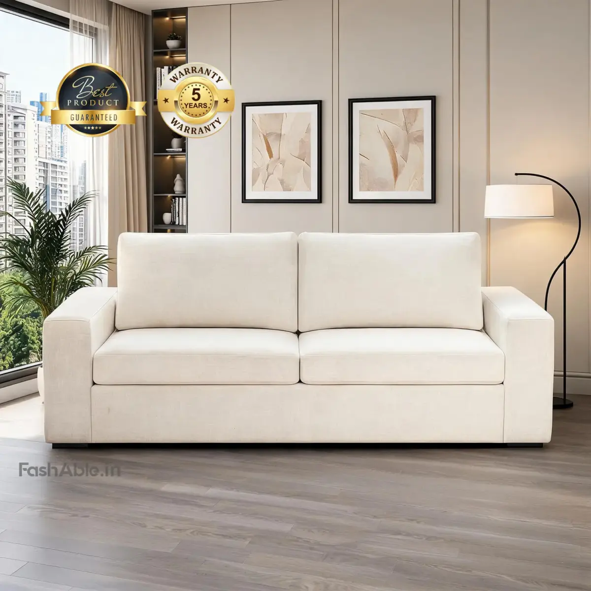Revano Sofa Beige 3 seater