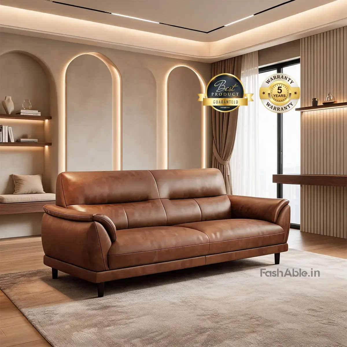 Royalis LXY Sofa Brown 3 Seater