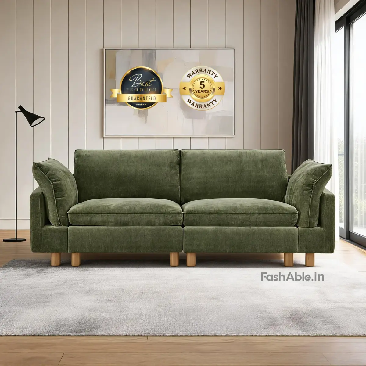 Weltris Sofa Green (1) 3 sEATER