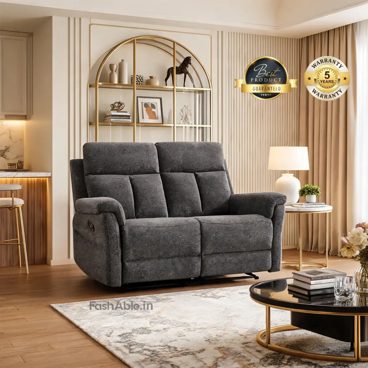 Bellagio Recliner DGrey Sofa