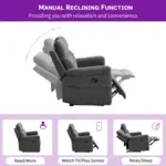 Bellagio Recliner Sofa DGrey (4)