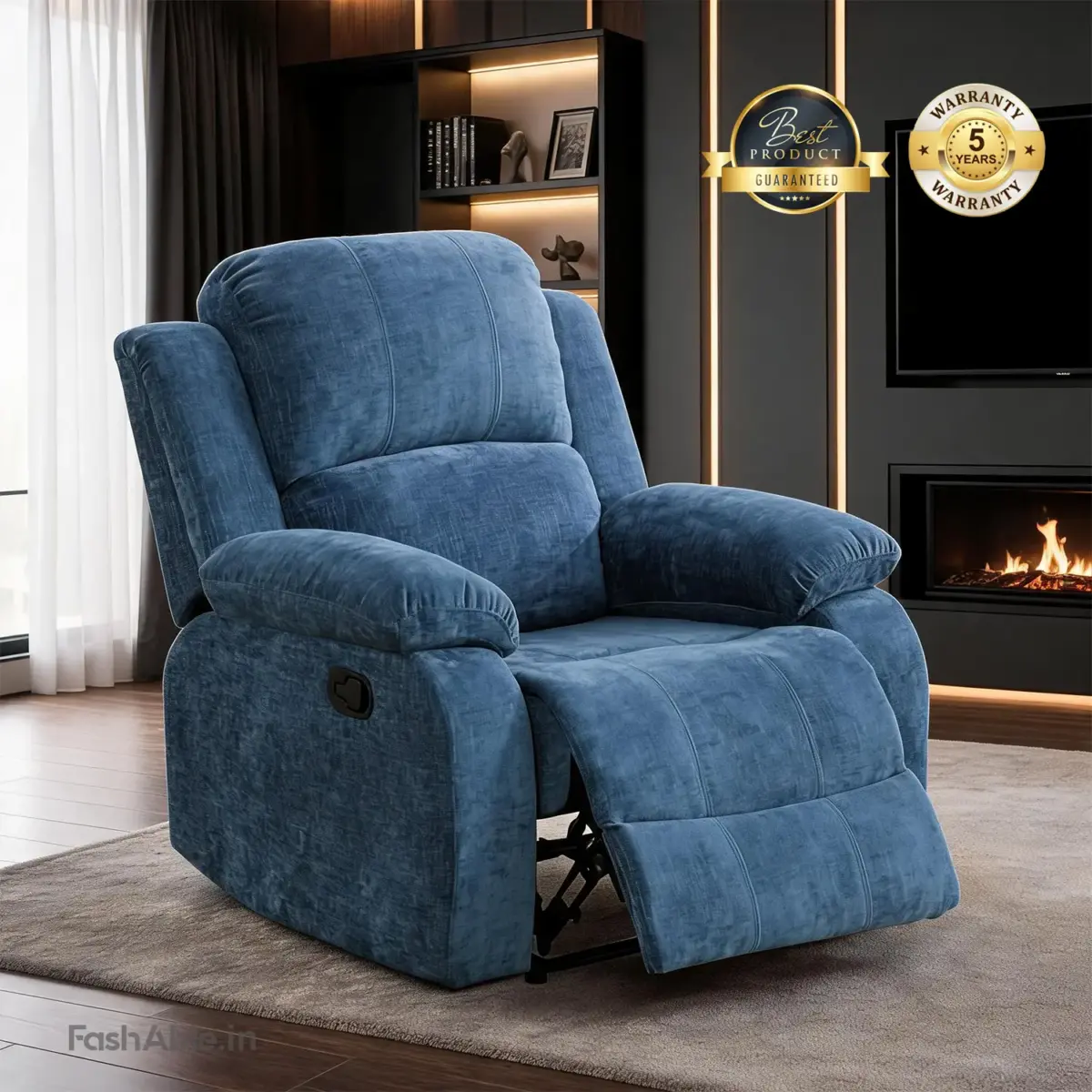 Brelan Recliner Sofa Blue