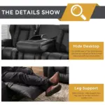 Calmora Recliner Sofa 3 Seater Black (4)