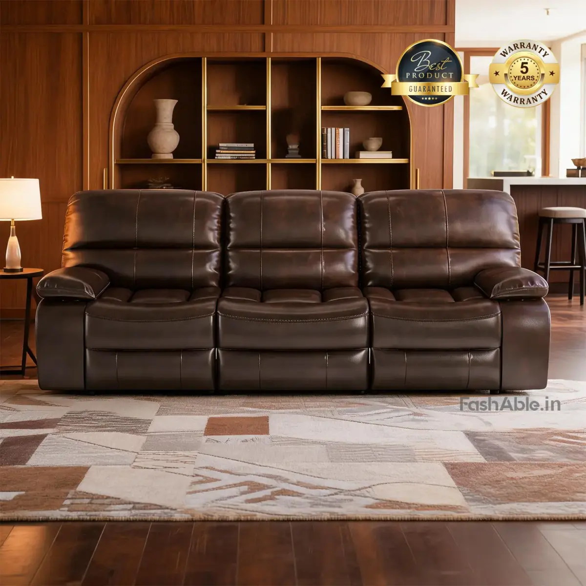 DeepEase Recliner Sofa Brown