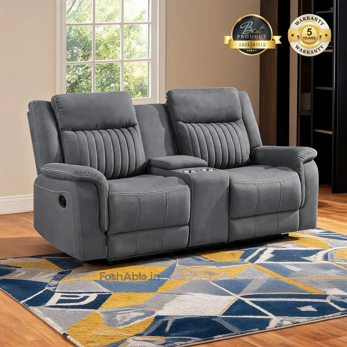 Delrow Recliner Sofa Grey