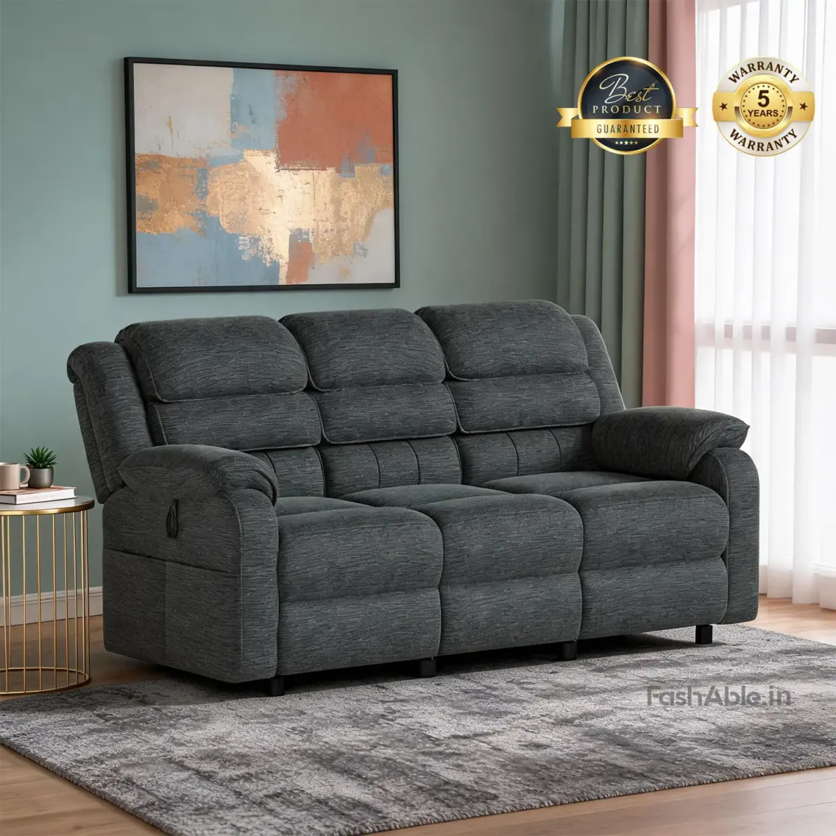 Elune Recliner Sofa DGrey