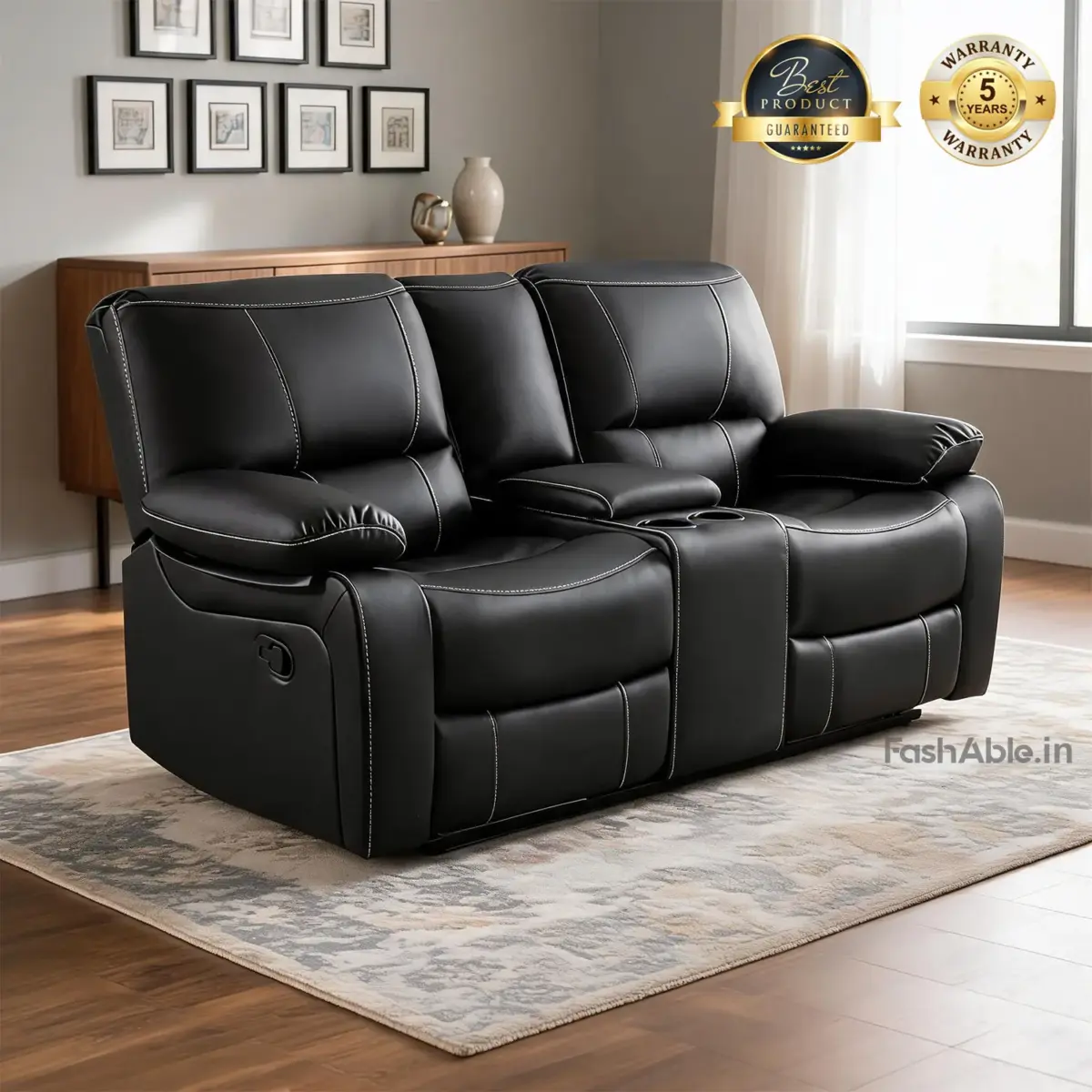 Elviro Recliner Sofa Black