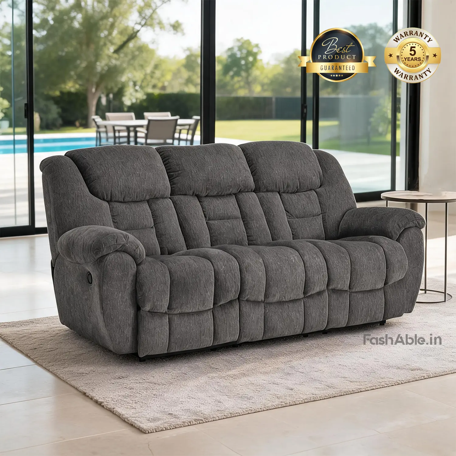 Elvoro Recliner Sofa Dark Grey Elvoro Recliner Sofa Dark Grey