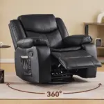 Fervel Recliner Sofa Black (10)