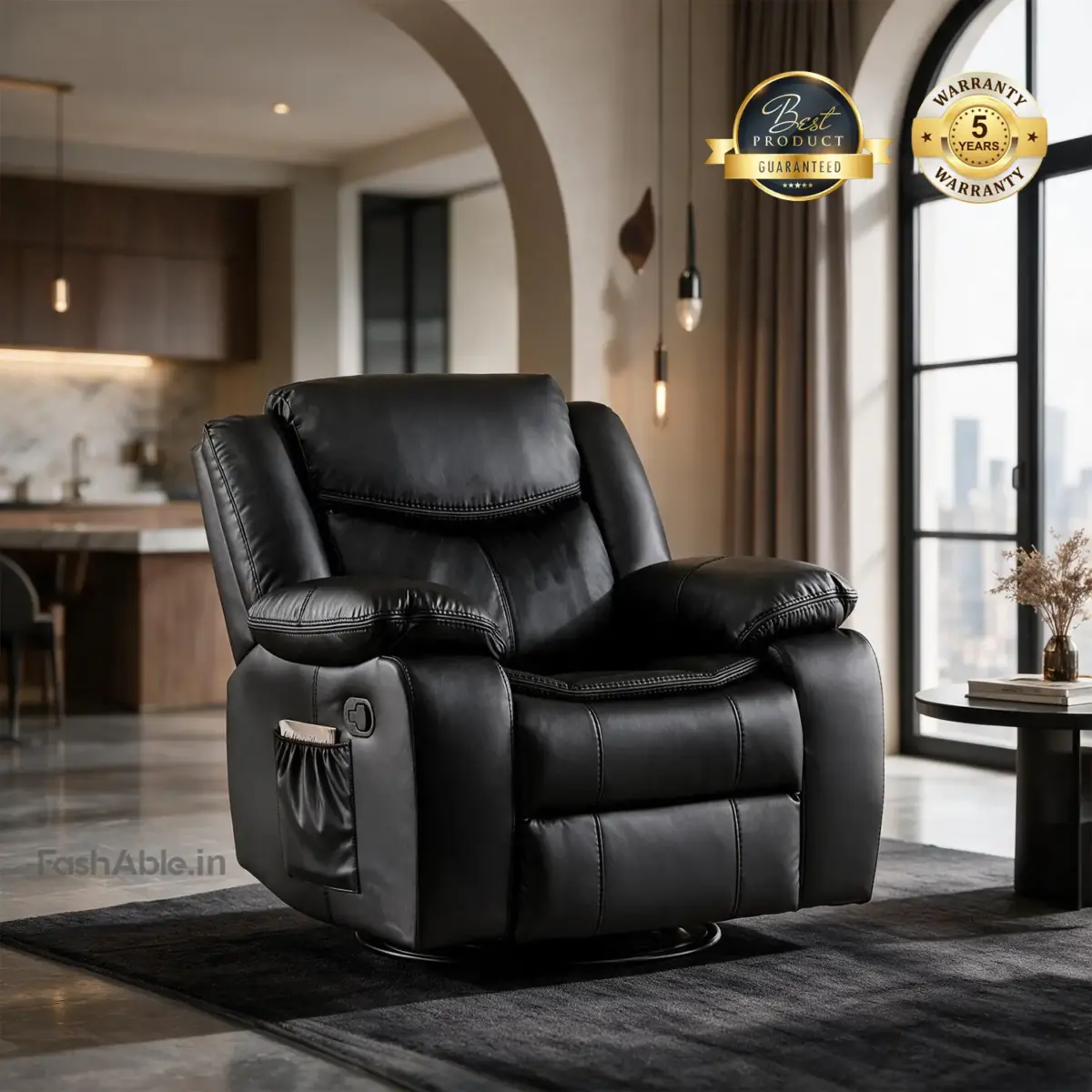 Fervel Recliner Sofa Black