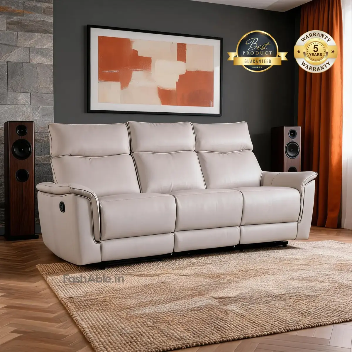 GentleRest Recliner Sofa LGrey 3S