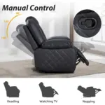 Kivik Manual Recliner Black (7)