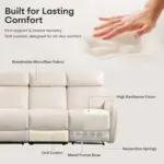 Kozen Recliner Sofa Ivory (9)
