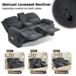 Livo Recliner Sofa Dark Grey (1)
