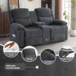 Livo Recliner Sofa Dark Grey (7)