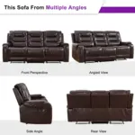 Nuvello Recliner Sofa DBrown (11)
