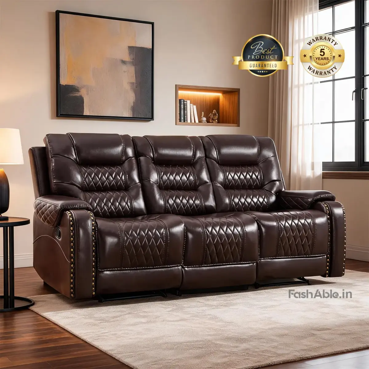 Nuvello Recliner Sofa DBrown