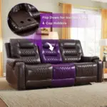 Nuvello Recliner Sofa DBrown (6)