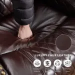 Nuvello Recliner Sofa DBrown (9)