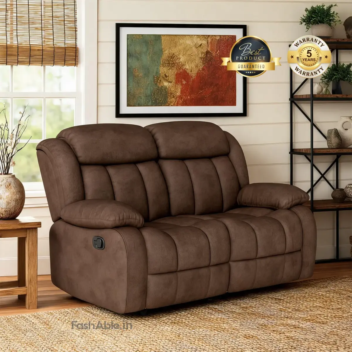 Osvira Recliner Sofa Dark Brown