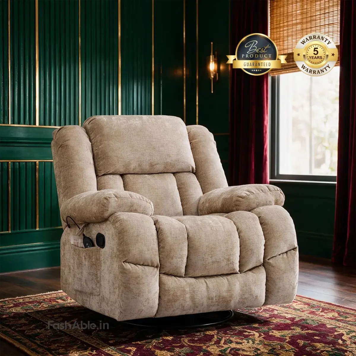 Pavelo Recliner Sofa LBrown (1)