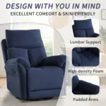 Pelnor Recliner Sofa Blue (2)