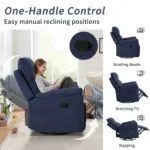 Pelnor Recliner Sofa Blue (4)
