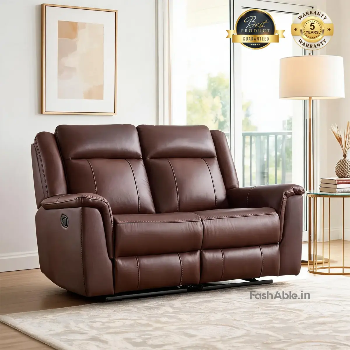 Recli Recliner Sofa Dark Brown (1)