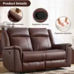 Recli Recliner Sofa Dark Brown (10)