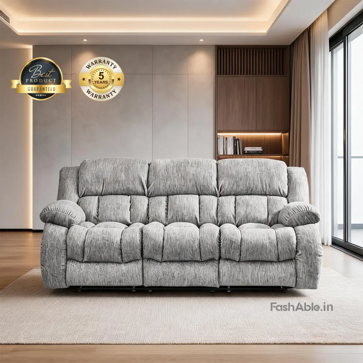 Revoza 3 Seater Sofa Grey